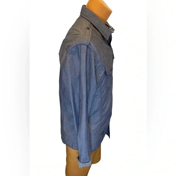 Twice Men’s Western Shirt Long Sleeve Pearl Snaps Roll Tab Sleeve - Picture 4 of 14